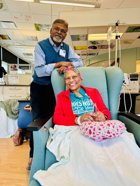 Center patient Dr. Lois Jetty & her husband